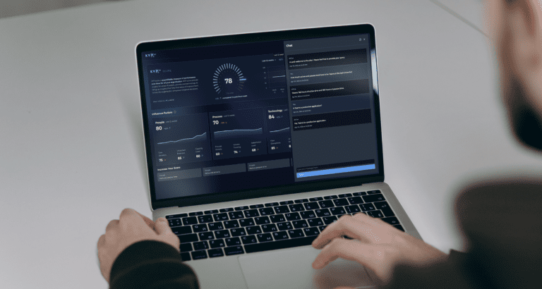 a laptop screen with KYP.ai concierge feature