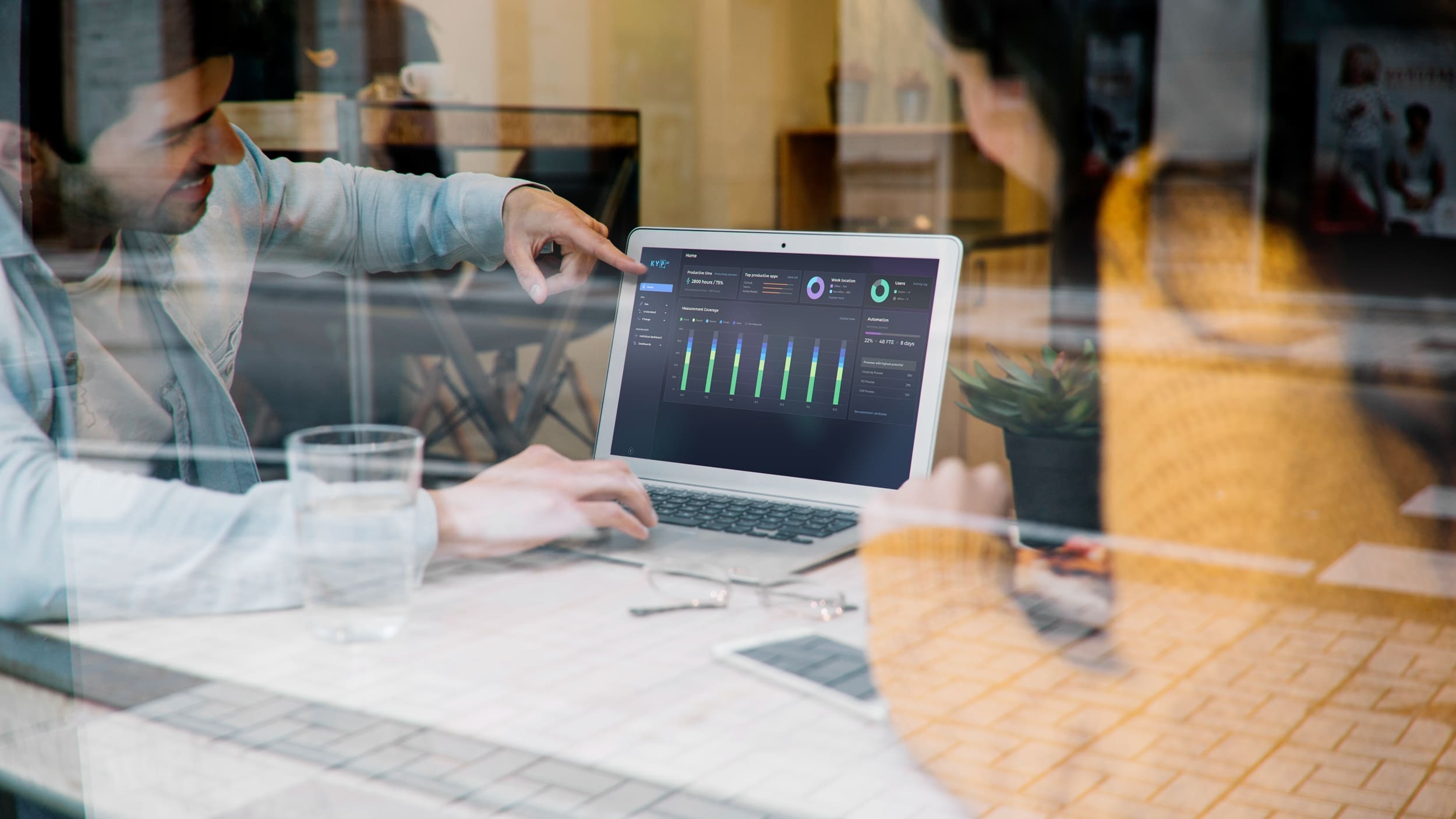 Image of software on laptop showing data being used